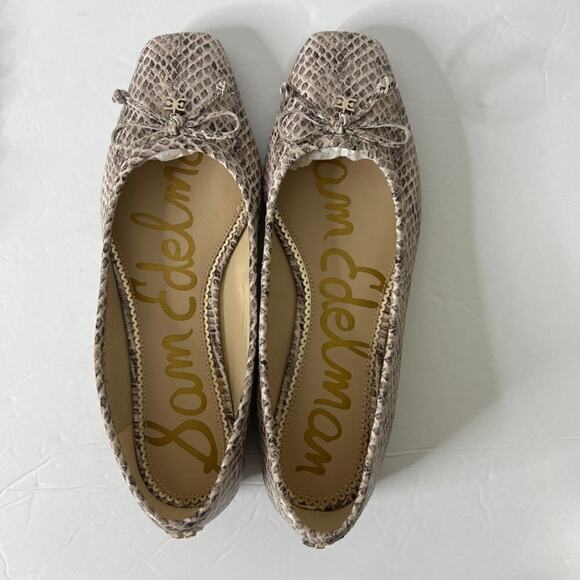 Sam Edelman Snake beige flats loafers shoes Sz 7 - Picture 5 of 10